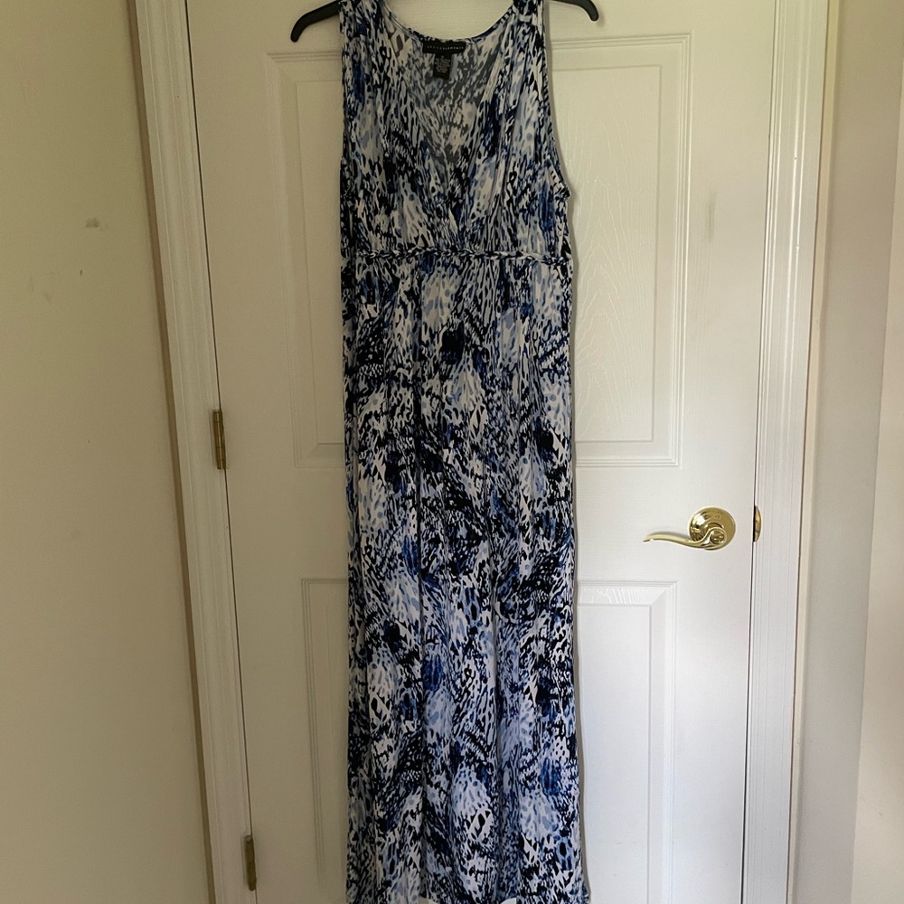 Grace Elements Blue and White Halter Maxi Dress